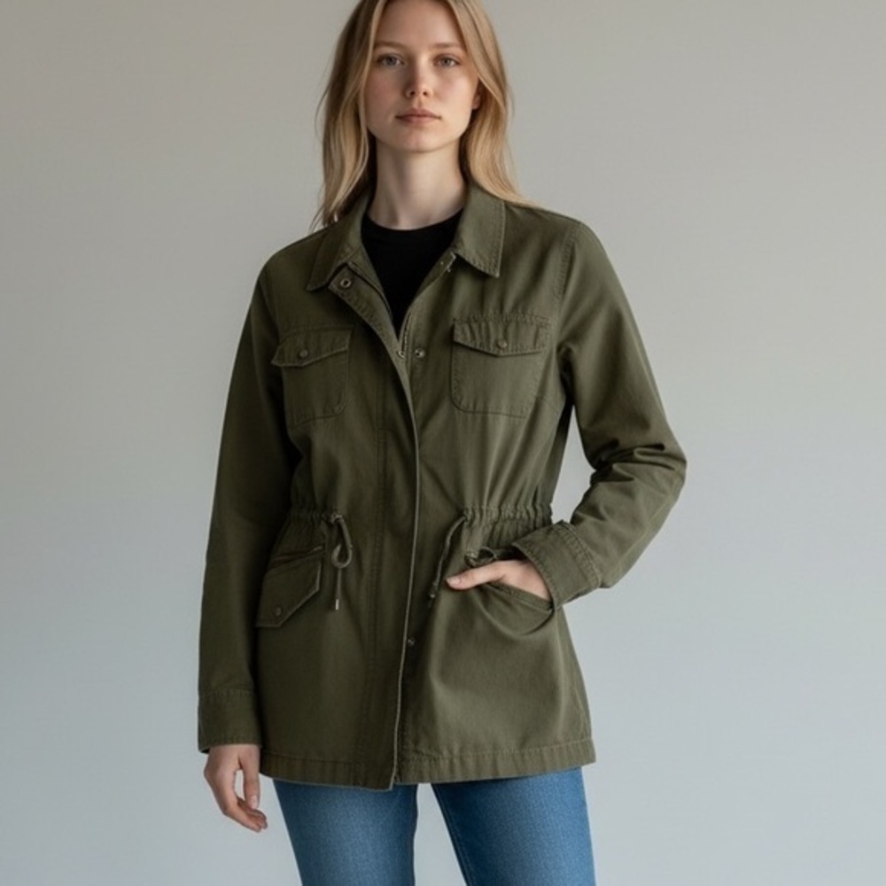 GAP Olive Green Women's Utility lightweight spring Jacket size Large